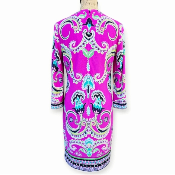 Laundry By Shelli Segal Women's Fuchsia Paisley Print Dress, Size 6 - Picture 4 of 6